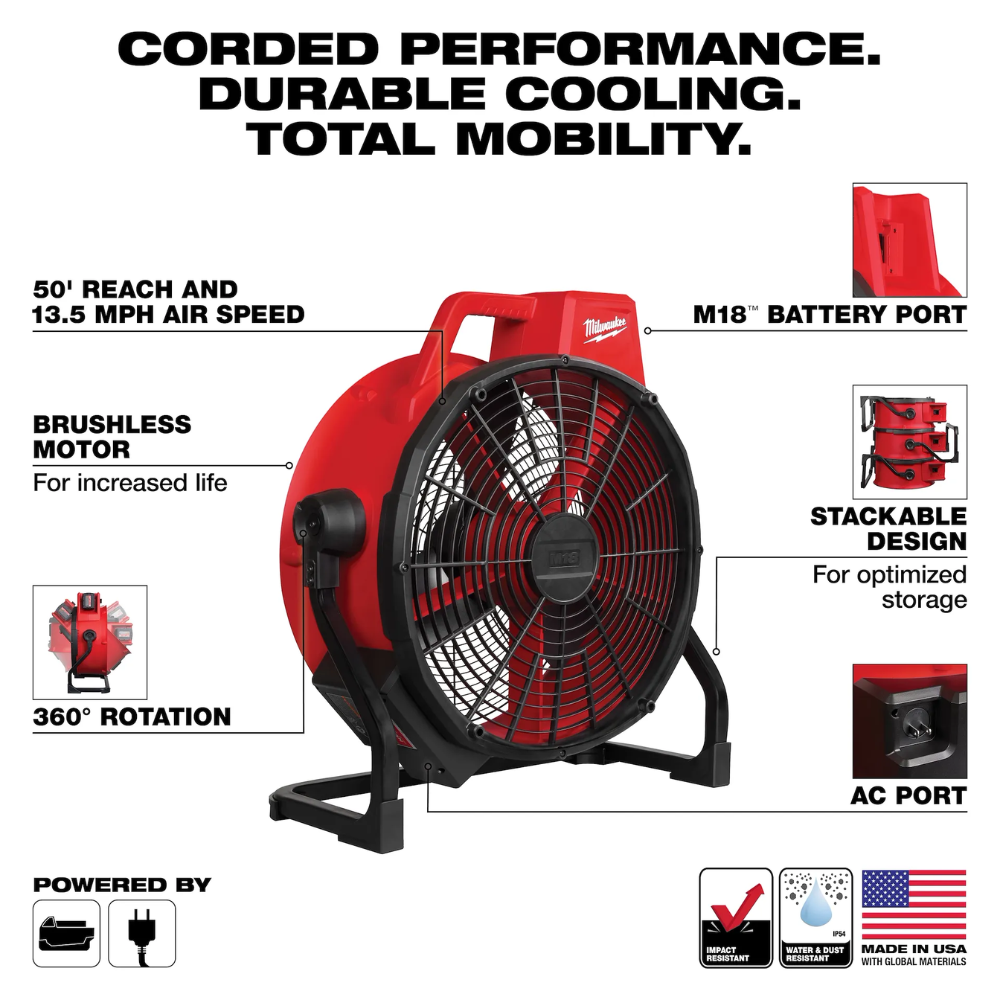 Milwaukee M18 Brushless 18" Fan from Columbia Safety